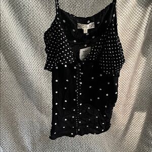 Pink Republic Black and White Polka Dot Camisole